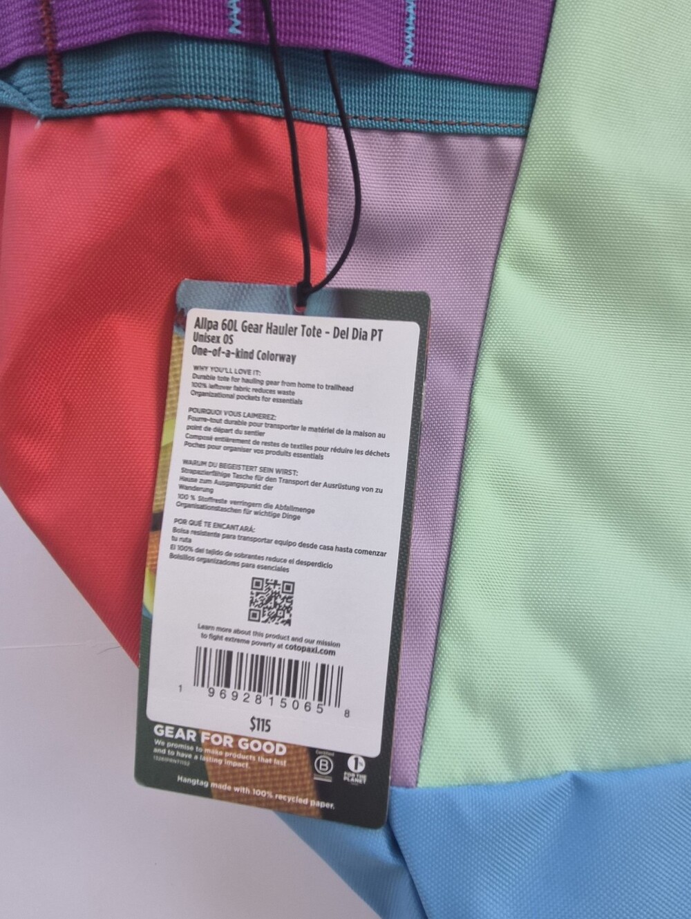 *NWT* With A Flaw [Cotopaxi] Allpa 60L Gear Hauler Tote, Del Dia One Of A Kind - Picture 3 of 6